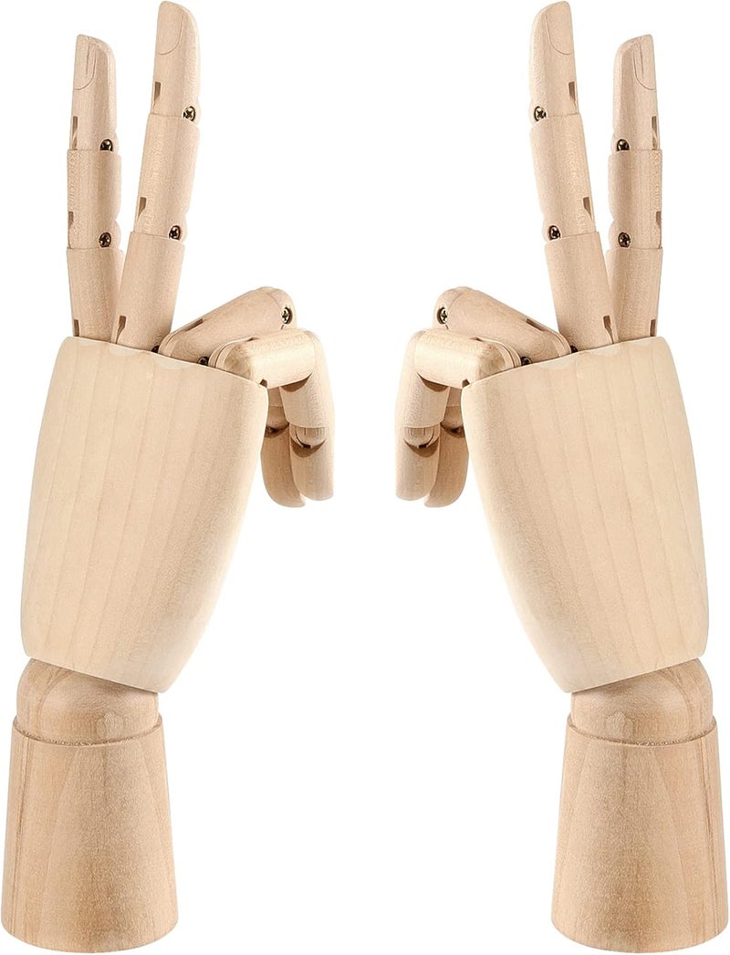 JOIKIT 2 Pack 12 Inches Wood Art Mannequin Hand, Left and Right Wooden Manikin Hand, Wooden Artist Hand Model with Flexible Moveable Fingers for Drawing, Sketching, Painting - Image 5